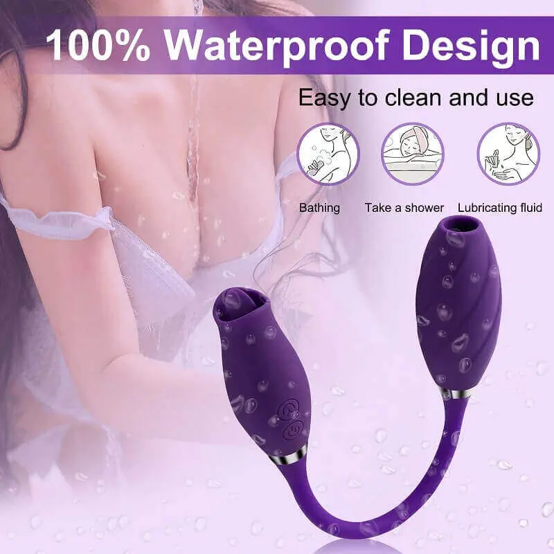 Roselle Violet rose toy — rose-shaped device with connected secondary contact