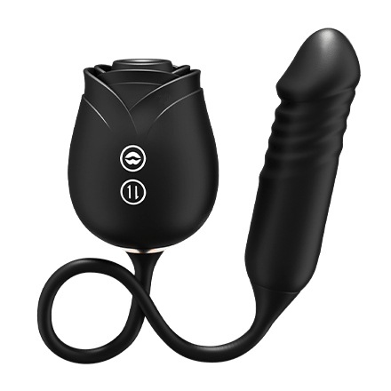 Black Roselle Duo Thrusting Rose Toy